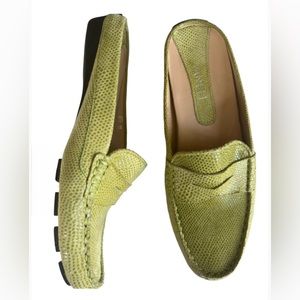 VANELi apple green leather driving loafer slip-on Size 6.5 M
